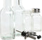 Items Azijn/Olie flessen tafelset - met peper/zout vaatjes - glas/metaal - transparant - modern/design