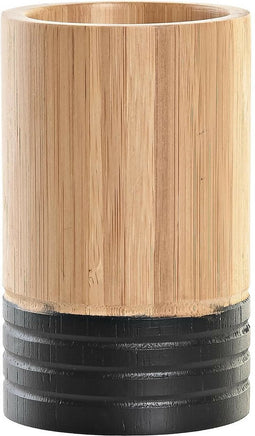 Items - Badkamer tandenborstel houder/beker - hout - beige - 7 x 11 cm