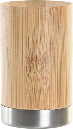 Items - Badkamer tandenborstel houder/beker - hout - beige - 7 x 11 cm