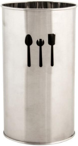 Items Keukengerei houder - inox RVS metaal - rond - 18 cm - Keuken organizer/keukenhulphouder