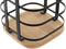 Items keukengerei houder - zwart - 12 x 14,5 cm - ijzer - bamboe hout