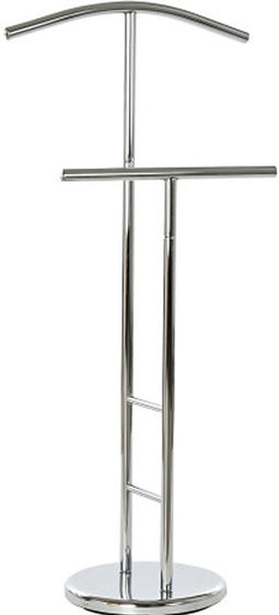 Items Kledingrek Dressboy - Colbert/jas/broek hanger - staand - metaal/hout - zilver - 46 x 28 x 105 cm - kledinghangers