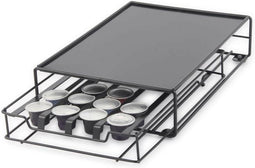 Items Koffie cup/capsule houder/dispenser - metaal - zwart - 31 x 21 cm - Koffiecups ladekastje Nespresso/dolce Gusto