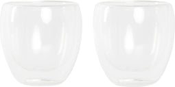 Items koffieglazen/theeglazen dubbelwandig - set 2x - cappuccino glazen - 250 ml