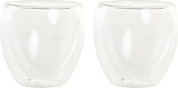 Items koffieglazen/theeglazen dubbelwandig - set 2x - espresso glazen - 100 ml