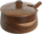 Items luxe Suikerpot Acacia hout - bruin - 10 x 8 cm - dispenser met lepel - Modern en Klassiek
