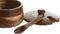 Items luxe Suikerpot Acacia hout - bruin - 10 x 8 cm - dispenser met lepel - Modern en Klassiek