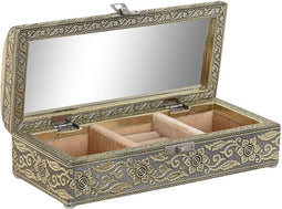 Items Sieradenkistje Emirates - 22 x 10 x 6 cm - Champagne goud - Juwelenkistje met deksel - sorteer vakjes - Luxe opbergdoos