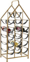 Items staand Wijnrek - 16 flessen - goud/zwart - metaal - 37 x 82 cm - Modern/stijlvol/art-deco
