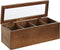 Items Theedoos/opbergdoos Ceylon - 4-vaks - Acacia hout - 26 x 9 x 9 cm - met doorzichtige deksel