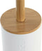 Items - WC/Toiletborstel houder - Bamboe - naturel/wit - 36 x 9 cm