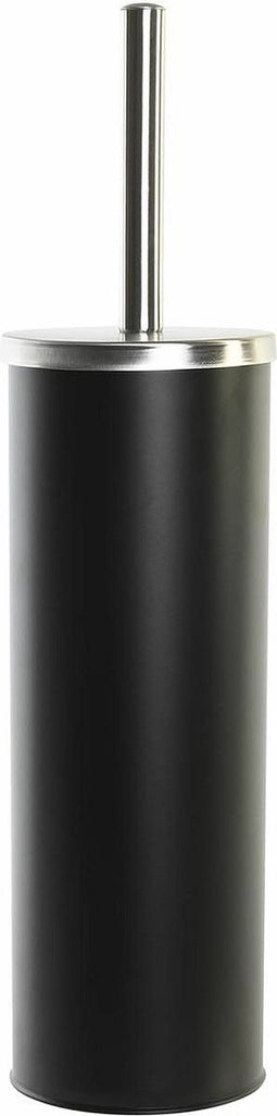 Items WC/Toiletborstel - klassieke houder - polystone - zwart - 39 x 10 cm