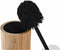 Items WC/Toiletborstel - luxe houder - bamboe hout - bruin/zwart - 37 x 10 cm
