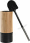 Items WC/Toiletborstel - luxe houder - bamboe hout - bruin/zwart - 37 x 10 cm
