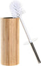 Items WC/Toiletborstel - luxe houder - bamboe hout - lichtbruin - 37 x 10 cm