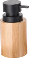 Items - Zeeppompje/Dispenser - bamboe/rvs - hout/zwart - 16 cm