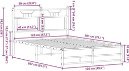 vidaXL - Bedframe - zonder - matras - hout - sonoma - eikenkleurig - 120x200 - cm