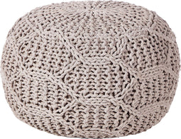 TRIMAN - Poef - Taupe - 50 x 50 x 35 cm - Katoen