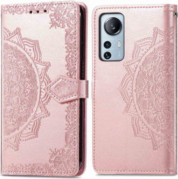 iMoshion Hoesje Geschikt voor Xiaomi 12 Lite Hoesje Met Pasjeshouder - iMoshion Mandala Bookcase - Rosé Goud