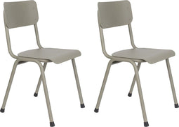 Zuiver Back To School Tuinstoel - Groen - Set van 2