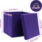 vidaXL - Opbergboxen - met - deksel - 4 - st - 32x32x32 - cm - stof - paars