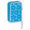 Driedubbele Pennenzak Lilo & Stitch Hawaii Blauw 12,5 x 19,5 x 5,5 cm 36 Onderdelen