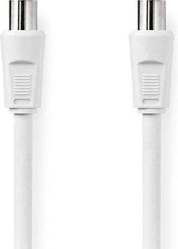 Nedis Coaxkabel - IEC (Coax) Male - IEC (Coax) Female - Vernikkeld - 90 dB - 75 Ohm - Dubbel Afgeschermd - 3.00 m - Rond - PVC - Wit - Envelop