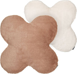 ACHILLEA - Sierkussen set van 2 - Beige/Lichtbruin - Polyester/Katoen