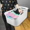 ROTHO set van 4 wasmand BRISEN 41 l wasmand kuipdrager stabiel met handvatten stapelbaar 41 l modern design | cappuccino