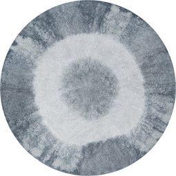 Lorena Canals Wasbaar katoen vloerkleed - Tie-Dye Azul Vintage - Ø150cm