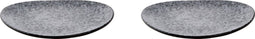 Palmer Bord Rocks 25.5 x 23 cm Zwart Grijs Porselein 2 stuks
