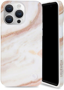 Selencia iPhone 15 Pro Max - Back Cover - 100% gerecycled - Marmer Wit