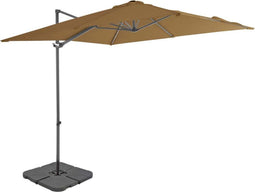 vidaXL - Parasol - met - draagbare - voet - taupe