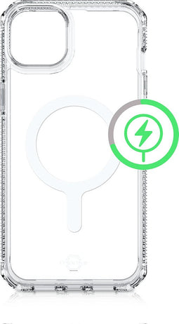 ITSKINS Doorzichtig Hoesje geschikt voor Apple iPhone 14 MagSafe Telefoonhoesje Hardcase | ITSKINS Backcover Shockproof | Geschikt voor MagSafe | Geschikt voor Draadloos Opladen met Magnetische Ring | MagSafe Case - Transparant