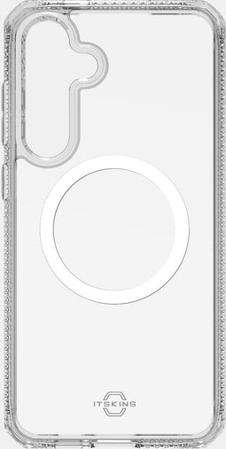 ITSKINS Doorzichtig Hoesje geschikt voor Samsung Galaxy S24 FE MagSafe Telefoonhoesje Hardcase | ITSKINS Backcover Shockproof | Geschikt voor MagSafe | Geschikt voor Draadloos Opladen met Magnetische Ring | MagSafe Case - Transparant