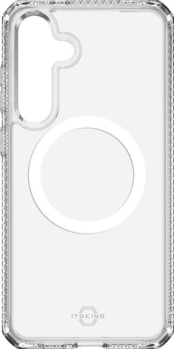 ITSKINS Doorzichtig Hoesje geschikt voor Samsung Galaxy S25 MagSafe Telefoonhoesje Hardcase | ITSKINS Backcover Shockproof | Geschikt voor MagSafe | Geschikt voor Draadloos Opladen met Magnetische Ring | MagSafe Case - Transparant
