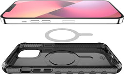 ITSkins Hoesje geschikt voor Apple iPhone 13 MagSafe Telefoonhoesje Hardcase | ITSkins SupremeMagClear Backcover Shockproof | Geschikt voor MagSafe | Geschikt voor Draadloos Opladen met Magnetische Ring | MagSafe Case - Grijs