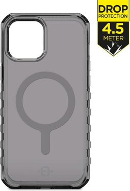 ITSkins Hoesje geschikt voor Apple iPhone 13 Mini MagSafe Telefoonhoesje Hardcase | ITSkins SupremeMagClear Backcover Shockproof | Geschikt voor MagSafe | Geschikt voor Draadloos Opladen met Magnetische Ring | MagSafe Case - Grijs