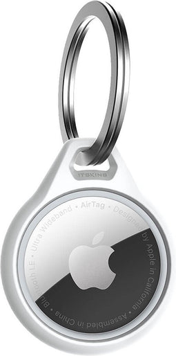 ITSKINS Level 2 AirCover Solid Apple AirTag Sleutelhanger Hoesje Wit