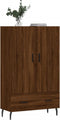 vidaXL - Hoge - kast - 69,5x31x115 - cm - bewerkt - hout - bruin - eikenkleur