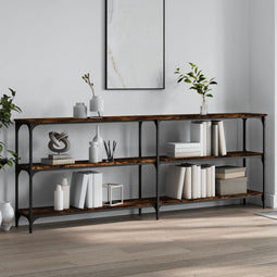 vidaXL - Wandtafel - 200x29x75 - cm - bewerkt - hout - gerookt - eikenkleurig