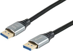 Equip DisplayPort 2.1 - Premium Kabel 3m - 16K/60Hz 54Gbps Zilver Zwart