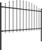 vidaXL - Tuinhek - met - speren - bovenkant - (1,25-1,5)x13,6 - m - staal - zwart