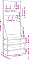 vidaXL - Kledingrek - met - schoenenrek - 72x34x184 - cm - sonoma - eikenkleurig