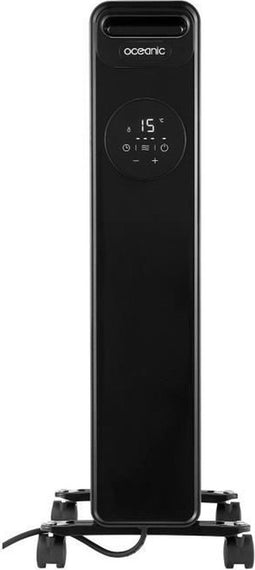 Elektrische oliebadverwarmer 1500W OCEANIC - 3 vermogens - Elektronische thermostaat - Afstandsbediening - Mobiel - Zwart