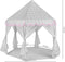 Kruzzel Grote Kindertent Grijs/Roze met Sterrenmotief