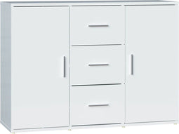 vidaXL - Dressoir - 91x29,5x65 - cm - bewerkt - hout - hoogglans - wit