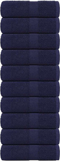 vidaXL - Zeepdoekjes - 10 - st - 30x30 - cm - 360 - g/m² - 100% - katoen - marineblauw