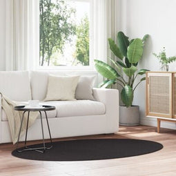 vidaXL - Huarte - Tapijt - in - Zwart, - 100 - x - 200 - cm, - Ovaal