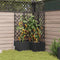 vidaXL - Tuinplanter - met - Trellis - 3 - stuks - Zwart - 80x80x143 - cm